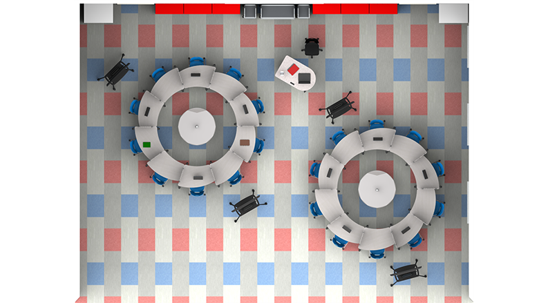 Hybrid Classroom Large Pods - Plan View